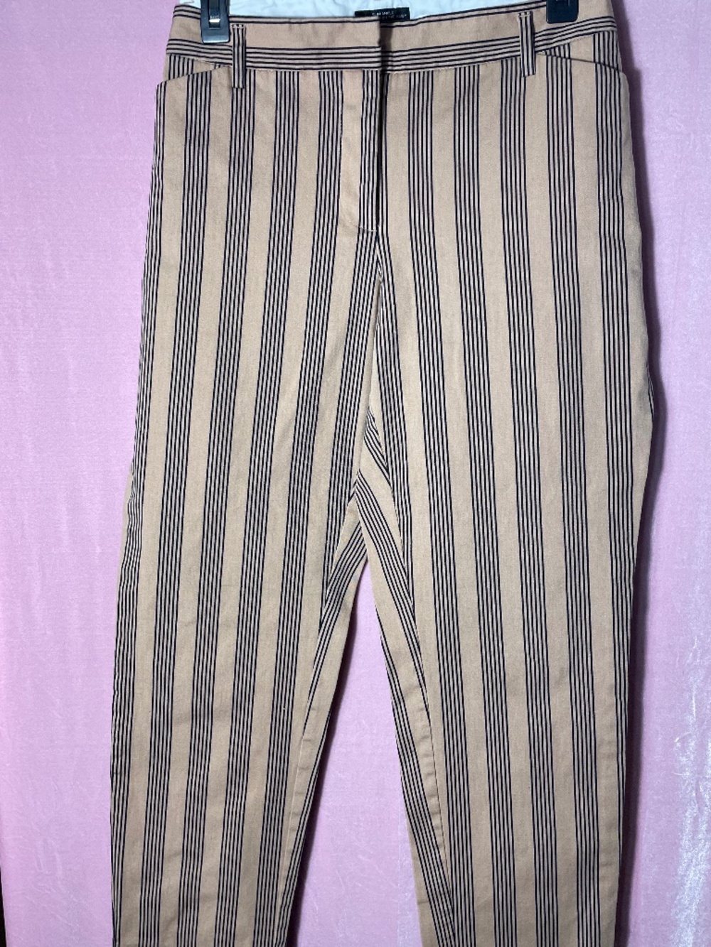 Slim ankle vintage-style 'cigarette pants' Sz12 striped rat pack trousers